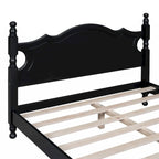 Full Size Wood Platform Bed Frame,Retro Style Platform Bed with Wooden Slat Support