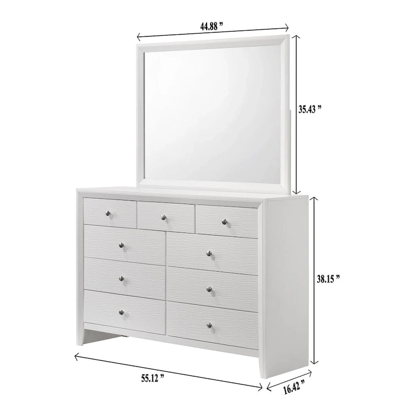 Sim 4 Piece White Panel Bedroom Set