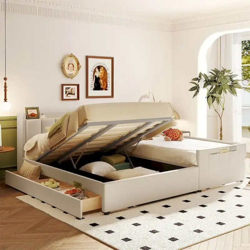 Queen Size and Twin XL Size Upholstered Platform Bed