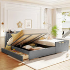 Queen Size and Twin XL Size Upholstered Platform Bed