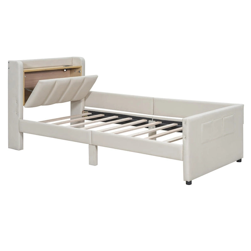 Queen Size and Twin XL Size Upholstered Platform Bed