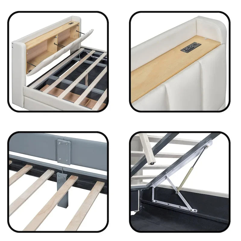 Queen Size and Twin XL Size Upholstered Platform Bed