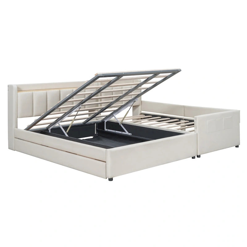 Queen Size and Twin XL Size Upholstered Platform Bed