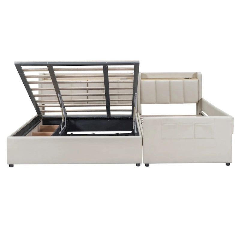 Queen Size and Twin XL Size Upholstered Platform Bed