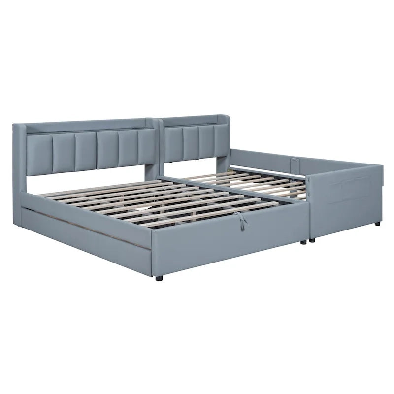 Queen Size and Twin XL Size Upholstered Platform Bed