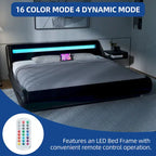 Moasis King Design Model PU Upholstered Led Bed Frame