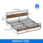 Moasis King Design Model PU Upholstered Led Bed Frame