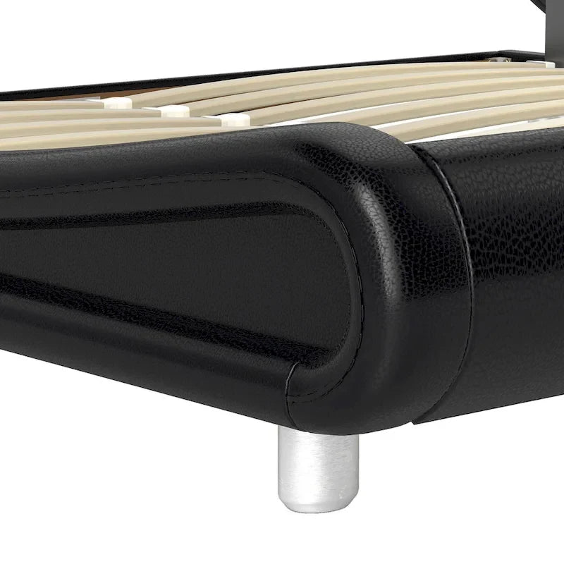 Moasis King Design Model PU Upholstered Led Bed Frame