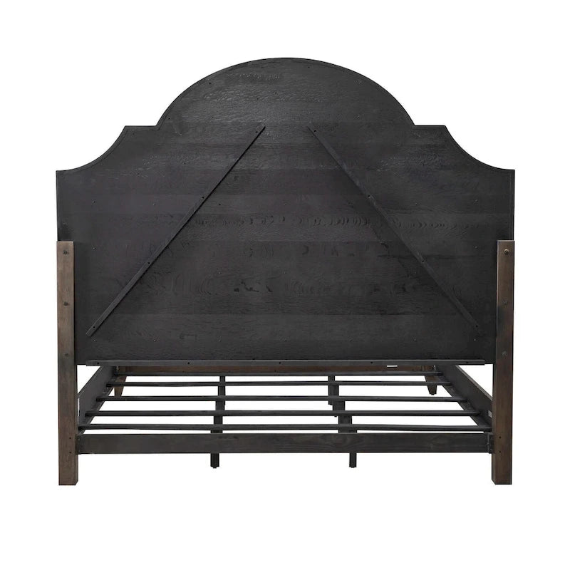 Paradise Valley Saddle Brown Upholstered Bed, Dresser and Mirror, & Nightstand