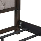 Paradise Valley Saddle Brown Upholstered Bed, Dresser and Mirror, & Nightstand