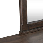 Paradise Valley Saddle Brown Upholstered Bed, Dresser and Mirror, & Nightstand