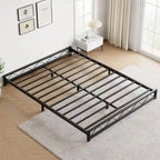 Durable Heavy Duty Metal Bed Frame with Steel Slat, Full Size