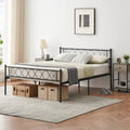 Platform Bed Frame with Iron-Art Sweet Heart