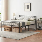 Platform Bed Frame with Iron-Art Sweet Heart