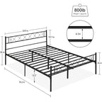 Platform Bed Frame with Iron-Art Sweet Heart