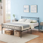 Platform Bed Frame with Iron-Art Sweet Heart
