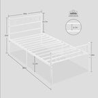 Platform Bed Frame with Iron-Art Sweet Heart