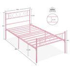 Platform Bed Frame with Iron-Art Sweet Heart