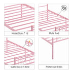 Platform Bed Frame with Iron-Art Sweet Heart