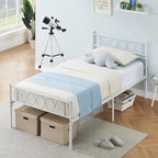 Platform Bed Frame with Iron-Art Sweet Heart