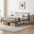 Platform Bed Frame with Iron-Art Sweet Heart