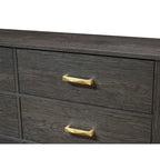 Wedro 5 Piece Dark Brown Rustic Panel Bedroom Set