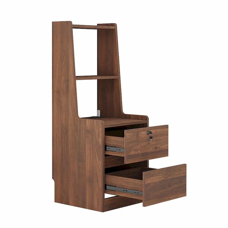 Modern Smart Nightstand with Charging Station and Night Light