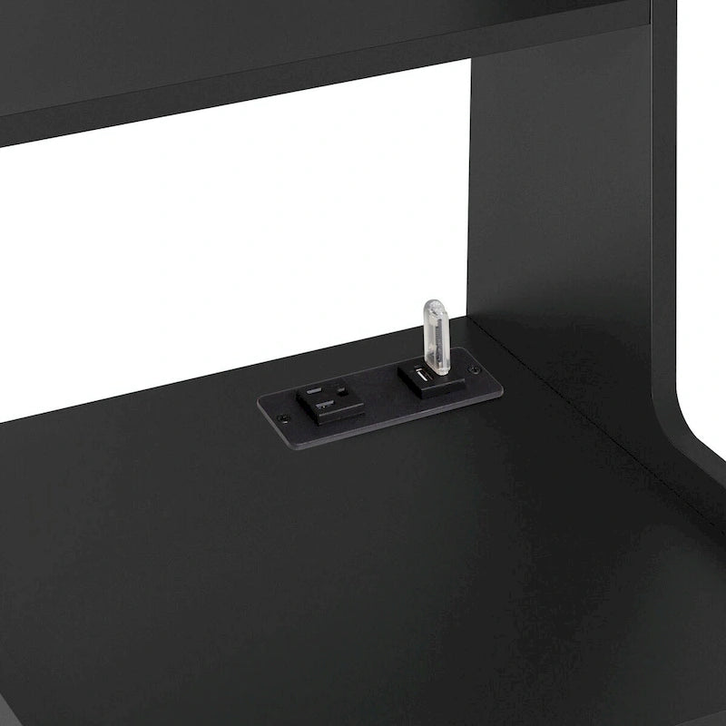 Modern Smart Nightstand with Charging Station and Night Light