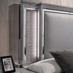 Furniture of America Taia Contemporary Grey 3-Piece Panel Bed, Nightstand and Dresser Set with LED