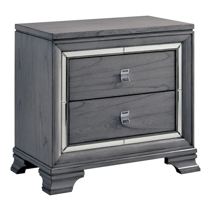 Furniture of America Taia Contemporary Grey 3-Piece Panel Bed, Nightstand and Dresser Set with LED