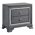 Furniture of America Taia Contemporary Grey 3-Piece Panel Bed, Nightstand and Dresser Set with LED