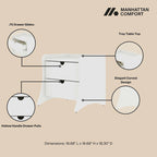 Manhattan Comfort Coney 2-Piece Mid-Century Modern Dresser and Nightstand Set