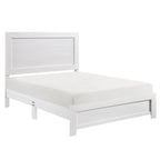 Eby Twin Size Bed, Rustic Farmhouse Style, White Finish Wood Veneer