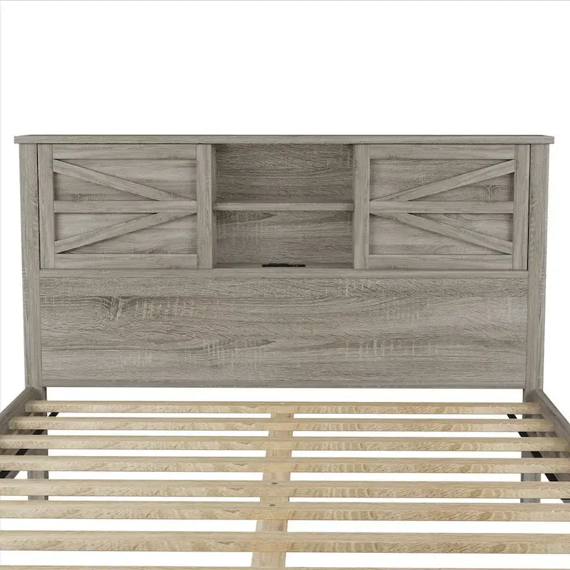 3-Pieces Bedroom Sets Queen Size Platform Bed with Storage Nightstand and Dresser