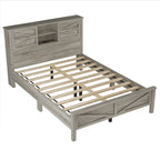 3-Pieces Bedroom Sets Queen Size Platform Bed with Storage Nightstand and Dresser