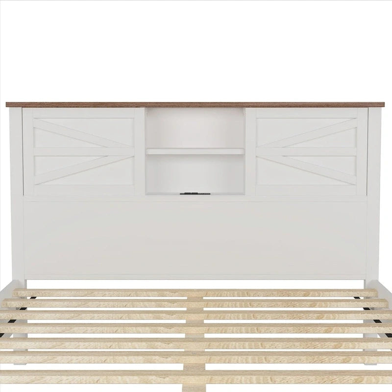 3-Pieces Bedroom Sets Queen Size Platform Bed with Storage Nightstand and Dresser