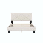 Queen Size Upholstered Bed Frame with Rivet Design