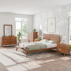 Furniture of America Beau Midcentury Low Profile Wood Platform Bed