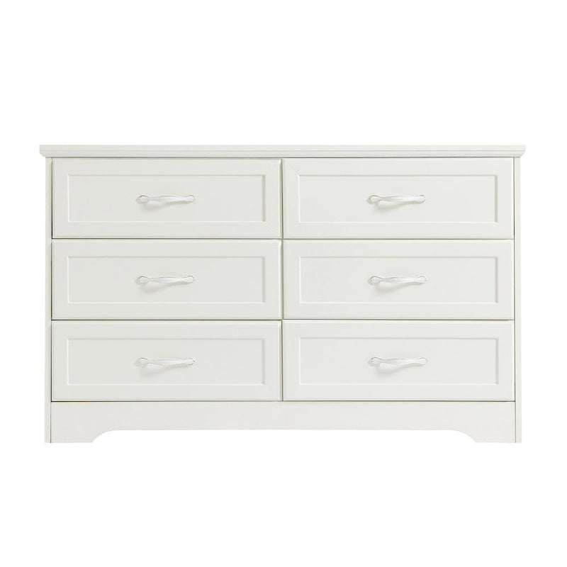 Modern 3 Drawer Bedroom Chest of Drawers with 6 Drawers Dresser, Clothes Organizer -Metal Pulls,47.6L x 15.7W x 28.9H