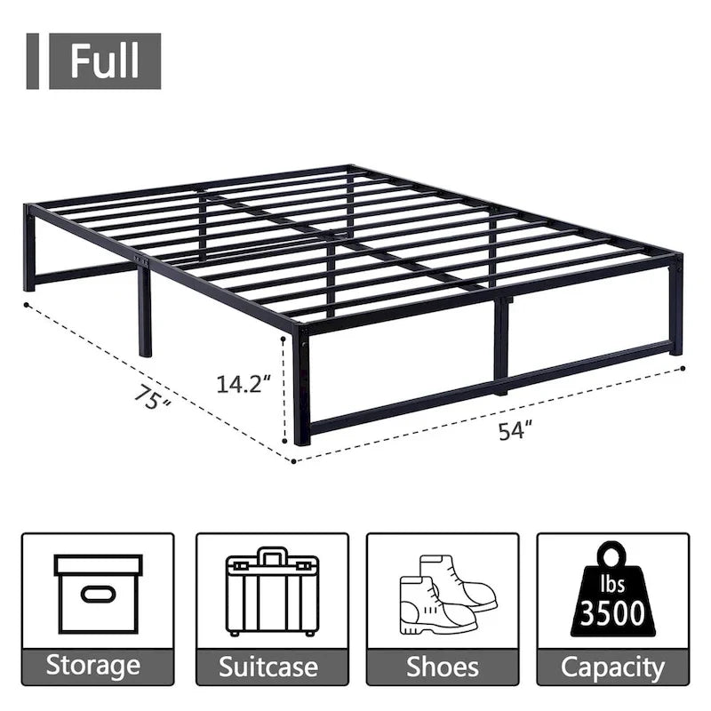 Javlergo 14-Inch Full Size Metal Platform Bed Frame, No Box Spring Needed