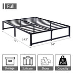 Javlergo 14-Inch Full Size Metal Platform Bed Frame, No Box Spring Needed