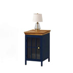 Set of 2 Modern Nightstand with Storage Cabinet & Solid Wood Tabletop