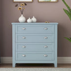 Modern Drawer Dresser with Solid Wood Frame and Retro Shell Handle