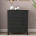 Modern Drawer Dresser with Solid Wood Frame and Retro Shell Handle