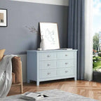 Modern Drawer Dresser with Solid Wood Frame and Retro Shell Handle