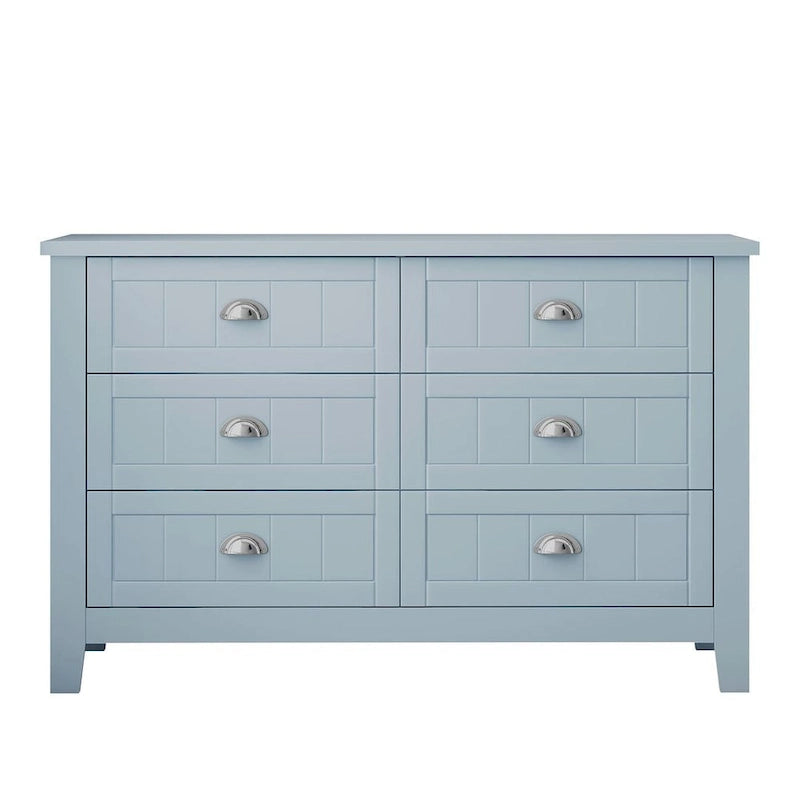 Modern Drawer Dresser with Solid Wood Frame and Retro Shell Handle