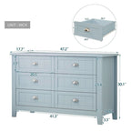 Modern Drawer Dresser with Solid Wood Frame and Retro Shell Handle