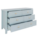 Modern Drawer Dresser with Solid Wood Frame and Retro Shell Handle