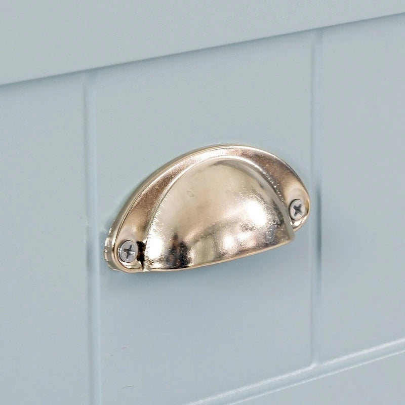 Modern Drawer Dresser with Solid Wood Frame and Retro Shell Handle