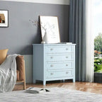 Modern Drawer Dresser with Solid Wood Frame and Retro Shell Handle